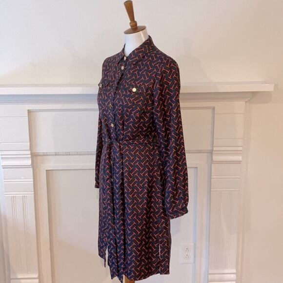 Elizabeth McKay 6 Dress Silk Fall Dress Long Sleeve 6 Classic Equestrian Preppy - Picture 12 of 17